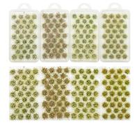 Cayway 128 PCS 4 Couleur Modèle Arbres Gazon Lichen pour Feuillage, Touffe D'herbe Statique Herbe Artificielle Modèle,Pour Le Chemin de Fer de Paysage de Train