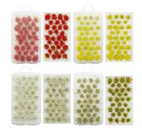 Cayway 128 PCS Flower Grass Tufts, 4 Couleur Paysages Herbe Touffes Tufts d'herbe Statique Grappes de Fleurs pour Le Bricolage Architecture Bâtiment Jardin Paysage