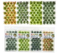 Cayway 128 PCS Modèle Arbres Gazon Lichen pour Feuillage, Touffe D'herbe Statique Herbe Artificielle Modèle, Artificielles Mousse pour Le Chemin de Fer de Paysage de Train