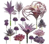 Cayway 15 PCS Artificielles Plantes Succulentes Violet Succulentes Artificielles Succulentes Artificielles Décoratives pour La Maison Jardin Intérieur Décoration