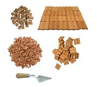 Cayway 190 PCS Tuiles Miniatures Mini Briques, Red Mini Briques Miniatures pour DIY Fairy Garden Dollhouse Decor, Accessoires Aménagement Paysager Miniature