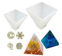 Cayway 2 PCS Pyramid Moule pour Resine Epoxy, Pyramid Moule en Silicone avec Remplissage en Résine pour Moule Pyramide, Décoration de Table à La Maison
