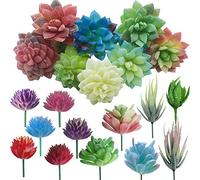 Cayway 20 PCS Succulentes Artificielles Plantes Succulentes Multicolore Faux Plante Succulente Plantes Faux Succulentes Artificielles pour La Maison Intérieur Fée Jardin Décorations