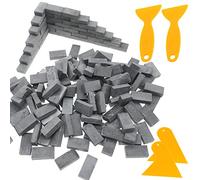 Cayway 200 PCS Mini Briques, Gris Mini Briques Miniatures 1:16 pour DIY Fairy Garden Dollhouse Decor, Accessoires Aménagement Paysager Miniature