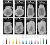 Cayway 240 PCS Marque Pages Fleurs Transparents, Signets de Fleurs Séchées Transparentes, Signets Transparents pour Fleurs Séchées avec Glands pour Les Marque Pages DIY