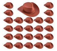 Cayway 30 PCS Mini Chapeau Haut Mini Haut Chapeaux Miniature Chapeau Haut de Forme Plastique pour DIY Fournitures de Décoration de Fête, Brun