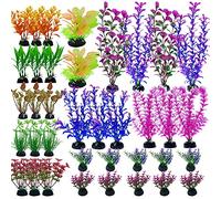 Cayway 37 PCS Plantes D'aquarium Plastique Décoration, Mixte Plantes Aquatiques Décor Plante Aquarium Artificiel pour Que Les Poissons Se Cachent Aquarium Decoration