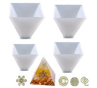 Cayway 4 PCS Pyramid Moule pour Resine Epoxy, Pyramid Moule en Silicone avec Remplissage en Résine pour Moule Pyramide, Décoration de Table à La Maison