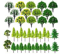 Cayway 44 PCS Modèle Train Miniatures Paysage sans Bases Arbres, 3~8CM Mixte Railroad Architecture Bricolage