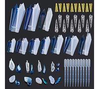 Cayway 48 PCS Silicone Moules Bijoux Résine en Forme, 18 PCS Moule en Silicone Différente Pendentif Moule, Supports de Bijoux pour La Résine Bricolage, Pendentifs, Colliers