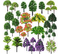 Cayway 53 PCS Modèle Arbres, 3~10CM Mixte Couleur Modèle Train Arbres Mini Arbres Paysage Trains Railroad Architecture Arbres Miniatures, Modèle de Paysage Sans Bases pour L'artisanat de Bricolage