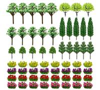 Cayway 60 PCS Modèle Arbres, Flower Grass Tufts, Modèle Paysage Arbre Paysages Herbe Touffes Tufts pour Le Bricolage Architecture Bâtiment Jardin Paysage