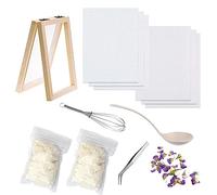 Cayway 8 Pack Ensemble d'artisanat en papier de fleurs séchées, 12.5 x 18CM Cadre de Moule de Fabrication de Papier en Bois, Paper Making Kit De Fabrication De Papier Écran Trame