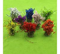 Cayway 8 PCS Paysages Herbe Touffes Tufts d'herbe Statique Grappes de Fleurs, Flower Grass Tufts pour Le Bricolage Architecture Bâtiment Jardin Paysage