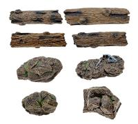 Cayway 8 PCS Souches d'arbres Miniatures, Roche de Miniature, Accessoires de Jardin Miniatures, Kit d'Ornement Miniature pour Décorer Les Mini Jardins