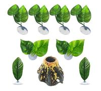 Cayway 9 PCS Hamac Feuille de Lit Betta pour Poisson Betta Betta Fish Leaf Bed, Aquarium Volcan Ornement for Betta Habitat Breeding Resting Aquarium Decoration
