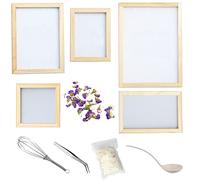 Cayway Kit de 11 PCS Cadre en Bois DIY avec Fleurs Séchées, 5 PCS Fabriqués en Papier de Bois, Cuillère et Pince à Épilier pour Bricolage