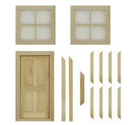 Cayway Miniatures Maison de Poupée Miniatures Mini Fenêtres Porte, 1:12 pour Maison de Poupée ou Accessoire de Ville, Accessoires Jardin de Maison de Poupée Mini Ornement de Jardin pour