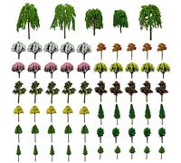 Cayway Modèle Arbres, 65 PCS Modèle Paysage Arbre Modèle Maquette Arbres Modèles en Plastique Miniatures Mixtes Décor pour L'artisanat de Bricolage