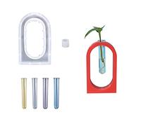 Cayway Moule en résine pour station de propagation de plantes, vase moule en silicone pour moulage de résine avec 4 tubes à essai en acrylique pour plantes hydroponiques, décoration de maison ou de bureau