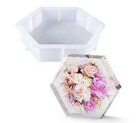 Cayway Moule pour Resine Epoxy Grand Hexagone Moules en Silicone Moulle Resine Epoxy pour La Préservation des Fleurs, Décorations pour La Maison