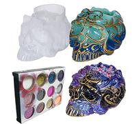 Cayway Moules en Résine Bouteille de Stockage, Silicone Moules Bijoux Résine avec 12 Couleur Paillettes pour Ranger des Bijoux, des Porte-Stylos, des Décorations pour La Maison