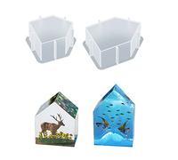 Cayway Moules en Résine Moule pour Resine Epoxy 2 Taille Maison Moules en Silicone Moulle Resine Epoxy pour La Préservation des Fleurs, Décorations pour La Maison