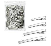 Cayway Pinces à Cheveux en Métal, Clips de Cheveux en Métal pour Les Pinces à Cheveux en à Tête Plate pour Coiffure, Accessoires de Bricolage (200 PCS en 4 Style, Argent)