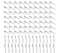 Cayway Pinces à Cheveux en Métal, Clips de Cheveux en Métal pour Les Pinces à Cheveux en Métal à Tête Plate pour Coiffure, Accessoires de Bricolage (100 PCS en 3 Style, Argent)
