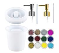 Cayway Silicone Moules Bijoux Résine, Cylindre Bouteille Moule en Résine de Silicone pour Grand Pot avec Pompe et Pompes pour La Fabrication de Bouteilles de Bricolage