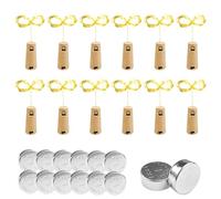 CaYYYZC 12 pièces Guirlande Lumineuse, Lampes de 2M, LED Bouteille Lumière Blanc Chaud Guirlande Liège pour Mariage, Party, DIY, Noël, Halloween, Jardin