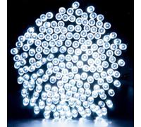 CaYYYZC Guirlande Lumineuse Solaire d'Extérieur, 22M 200 LED, 8 Modes d'Éclairage, Étanche, Blanc Chaud (Blanc, 30LED)