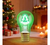 CaYYYZC Vintage Père Noël Lampe de Table en Forme d'Ampoule Dimmable,Ampoule Rechargeable par USB,Convient comme Cadeau,Veilleuse,Décoration de Fête,Lumière d'Ambiance (arbre de Noël)