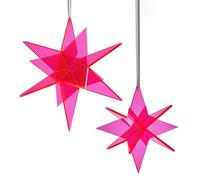 Cazador-del-sol ® - L'original | Estrella | 3D | Lot de 2 attrape-soleil étoiles rouges | Diamètre 20 et 13 cm