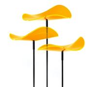 Cazador-del-sol ® - L'original | Lucy - Tres | Lot de 3 | Jaune | Attrape-Soleil incurvé | Diamètre 20 cm | Hauteur 175 cm