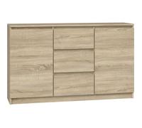 CAZAR - Commode moderne 2 portes + 3 tiroirs chambre/salon/bureau- Dimensions : 75x120x30 - Design minimaliste - Meuble fonctionnel