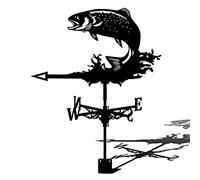 CAZARU Girouette en Acier Inoxydable Girouette pour Jardin Rétro Carpe de Poisson Girouette Créative Piquet de Jardin Girouette Vent pour Cour Coupoles Ferme Hangars