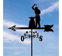 CAZARU Girouette Maison, toits de Cour décoratifs Outils de Mesure indicateur de Direction du Vent Artisanat rétro Piquet de Jardin Art décoration Cadeaux - Silhouette de Forgeron