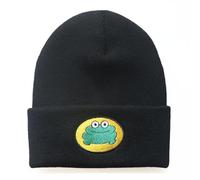 CazDopaM Mignon dessin animé TV Parappa The Rapper Grenouille Bonnet tricoté Unisexe Mode, noir, 0
