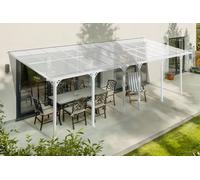 Cazeboo Carport/Pergola adossée 24m² KLEO 8x3m Aluminium Blanc