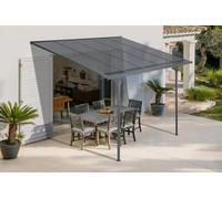 Cazeboo Carport/Pergola adossée 9m² KLEO 3x3m Aluminium Gris