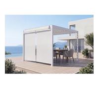 Cazeboo lot de 2 stores pour pergola vada en aluminium blanc - h.250 x l.135 cm