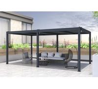 Cazeboo Pergola bioclimatique autoportante 5x3m Santa, Gris, Lames orientables, L.510 x P.304 x H.220 cm, Pergola Aluminium
