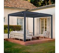 CAZEBOO Pergola Bioclimatique Autoportante Piana 3x2,5 m - 7,5 m² - Pergola Aluminium Gris avec Lames Orientables en Acier - Abri Terrasse et Jardin