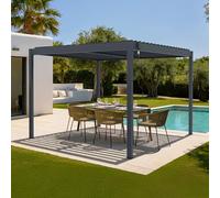 CAZEBOO Pergola Bioclimatique Autoportante Piana 3x3 m 9 m² - Pergola Aluminium Gris Anthracite avec Lames Orientables en Acier - Abri Terrasse Jardin