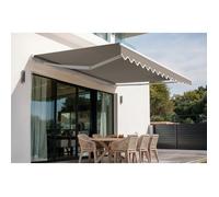 Cazeboo store banne monobloc blanc vecchio 3m x 2,5m toile taupe