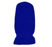 Caziffer Balaclava à 1 Trou de Visage Tricoté Cagoule Balaclava à Couleur Unie Masque de Ski Tricoté pour Homme Femme Hiver Halloween Noël (Bleu, One Size)