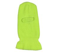 Caziffer Balaclava à 1 Trou de Visage Tricoté Cagoule Balaclava à Couleur Unie Masque de Ski Tricoté pour Homme Femme Hiver Halloween Noël (Vert Fluorescent, One Size)