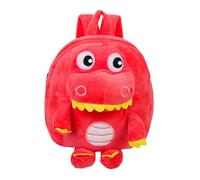 Caziffer Sac à Dos Dinosaures Enfant Garçon Fille Cartable Maternelle en Peluche Sac Dinosaure Couleur Unie Cadeaux pour Enfant Unisexe 26 * 23 * 7cm (Rouge, 26cm*23cm*7cm)