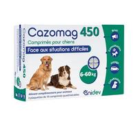 Anidev Cazomag 450 MG - Aliment apaisant Chien & Chat - Protéines de Lait, Magnésium, Tryptophane - Soutien en périodes Difficiles & changements d’habitudes - 30 comprimés appétents